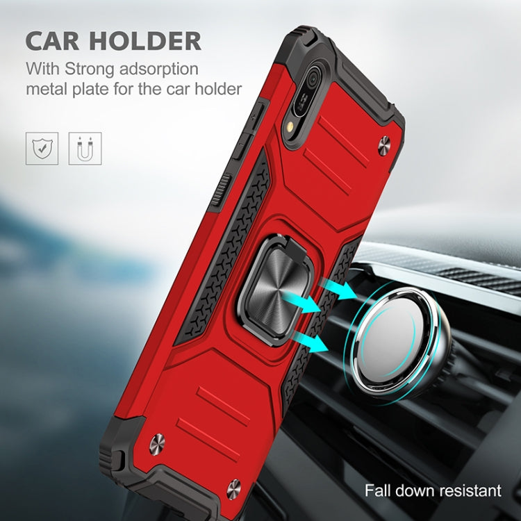 For Huawei Y6 Pro(2019) Magnetic Armor Shockproof TPU + PC Case with Metal Ring Holder