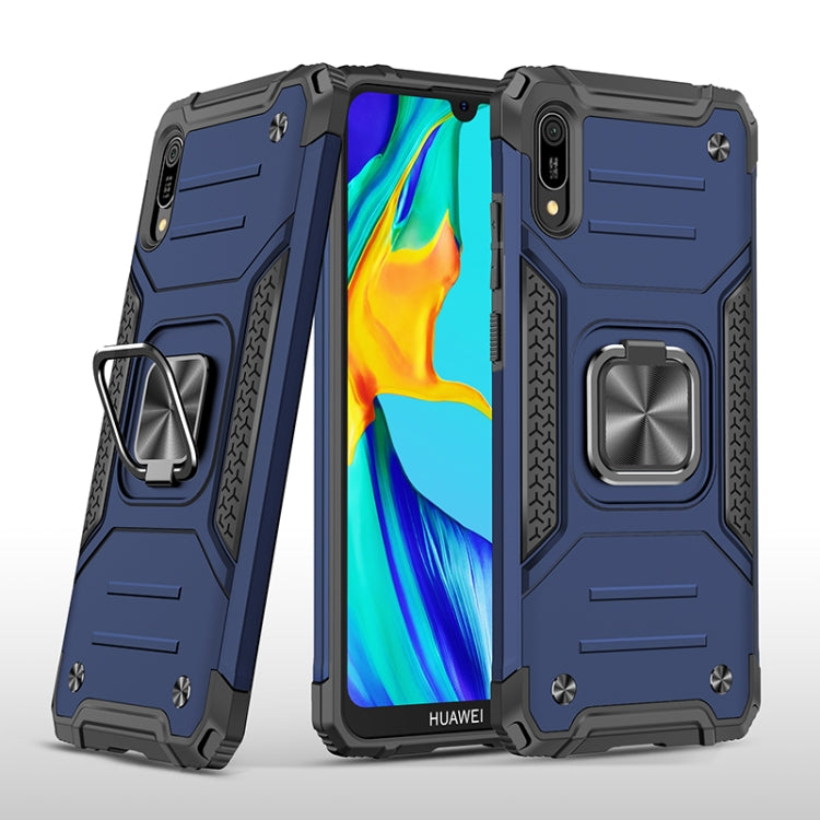 For Huawei Y6 Pro(2019) Magnetic Armor Shockproof TPU + PC Case with Metal Ring Holder