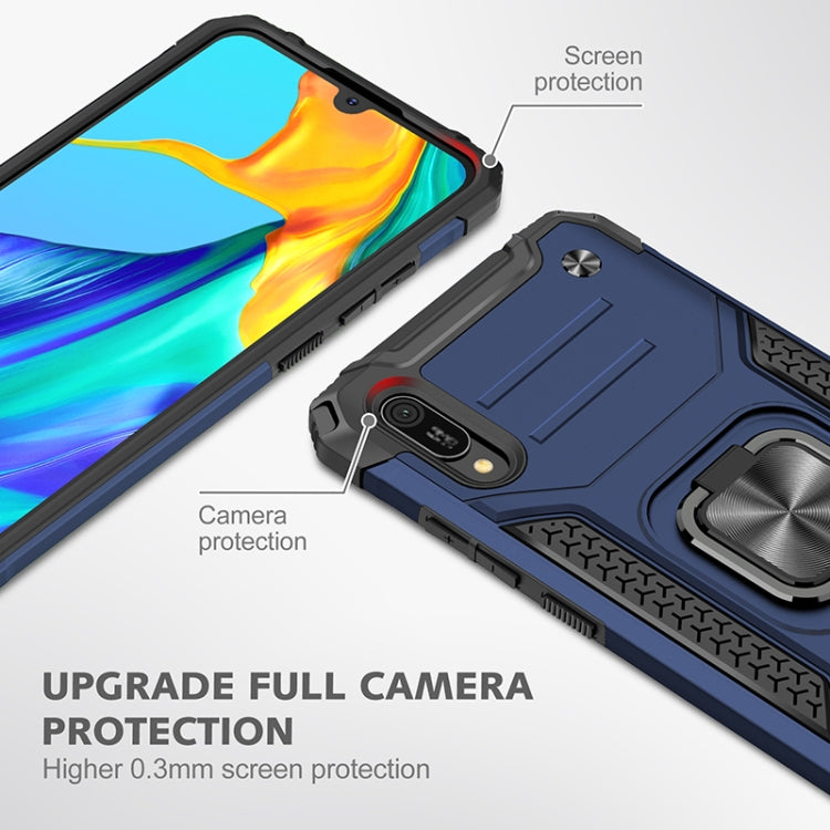 For Huawei Y6 Pro(2019) Magnetic Armor Shockproof TPU + PC Case with Metal Ring Holder