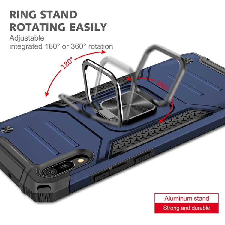 For Huawei Y6 Pro(2019) Magnetic Armor Shockproof TPU + PC Case with Metal Ring Holder