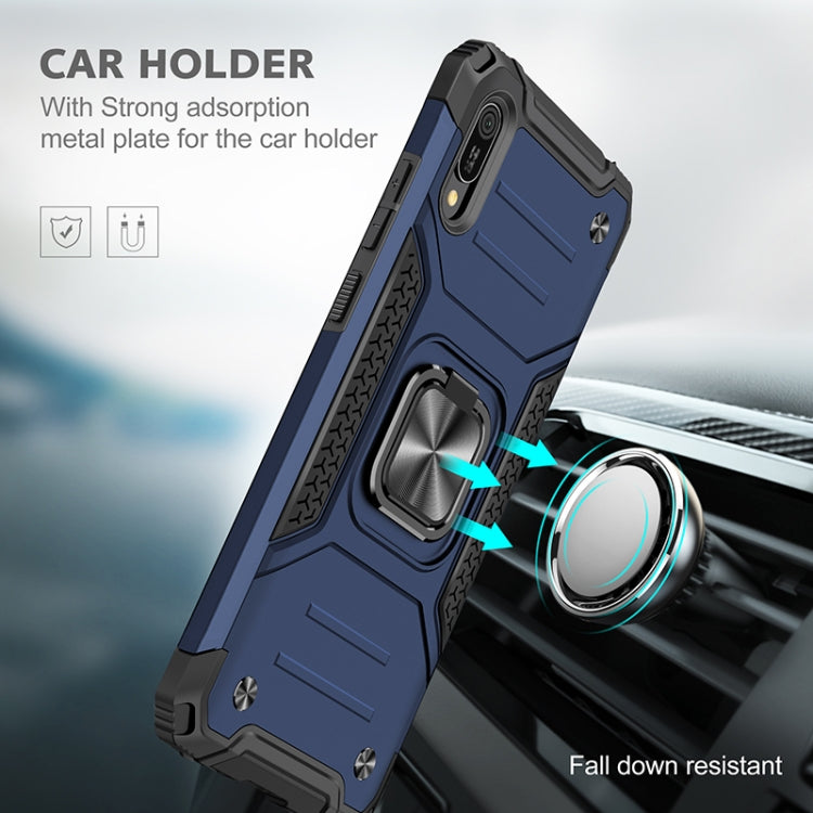 For Huawei Y6 Pro(2019) Magnetic Armor Shockproof TPU + PC Case with Metal Ring Holder