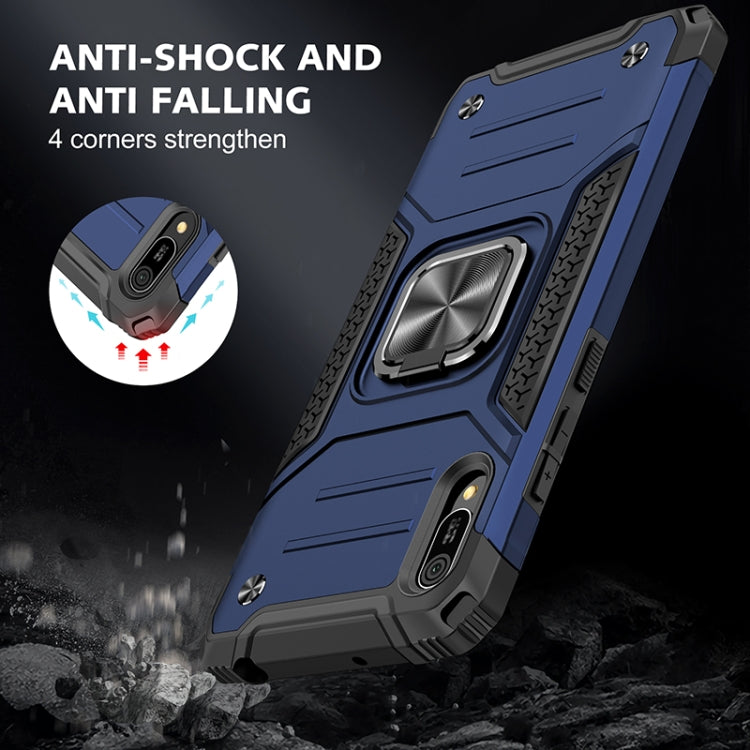 For Huawei Y6 Pro(2019) Magnetic Armor Shockproof TPU + PC Case with Metal Ring Holder