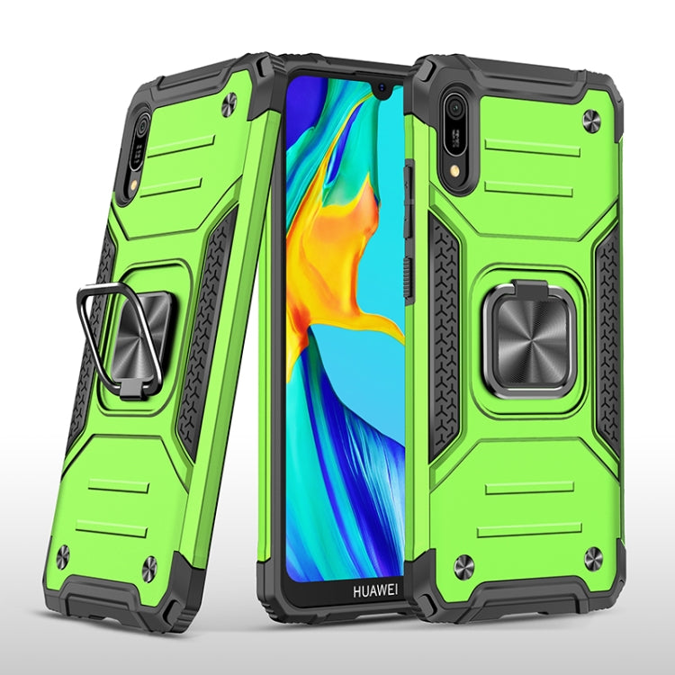 For Huawei Y6 Pro(2019) Magnetic Armor Shockproof TPU + PC Case with Metal Ring Holder