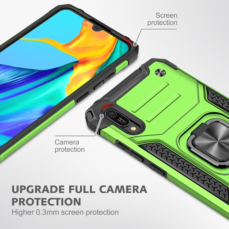 For Huawei Y6 Pro(2019) Magnetic Armor Shockproof TPU + PC Case with Metal Ring Holder