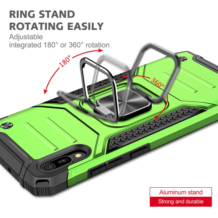 For Huawei Y6 Pro(2019) Magnetic Armor Shockproof TPU + PC Case with Metal Ring Holder