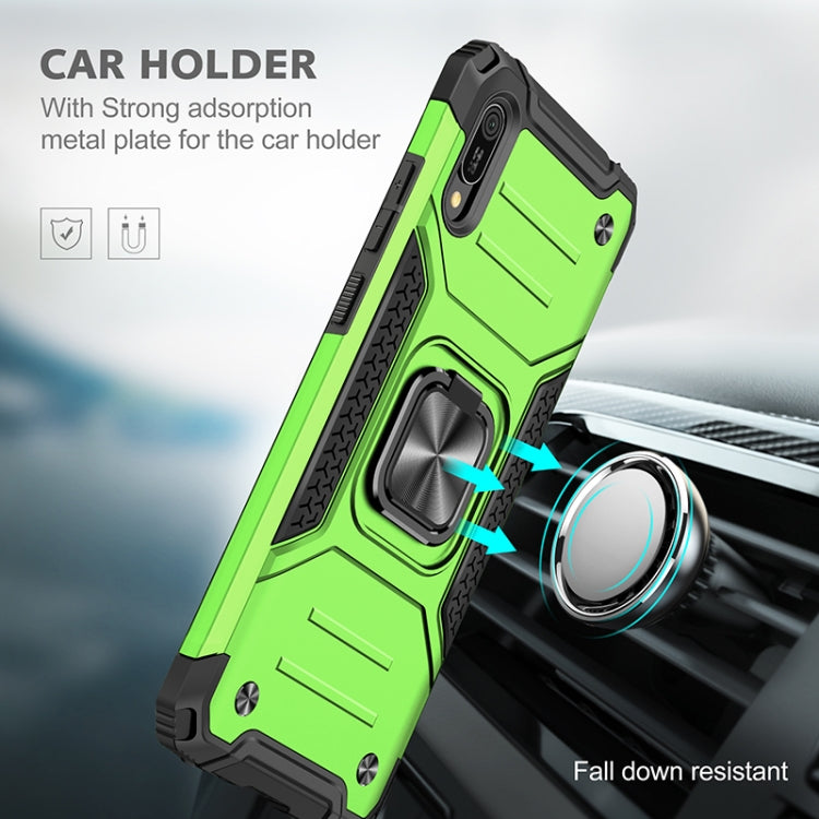 For Huawei Y6 Pro(2019) Magnetic Armor Shockproof TPU + PC Case with Metal Ring Holder