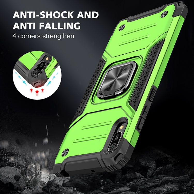 For Huawei Y6 Pro(2019) Magnetic Armor Shockproof TPU + PC Case with Metal Ring Holder