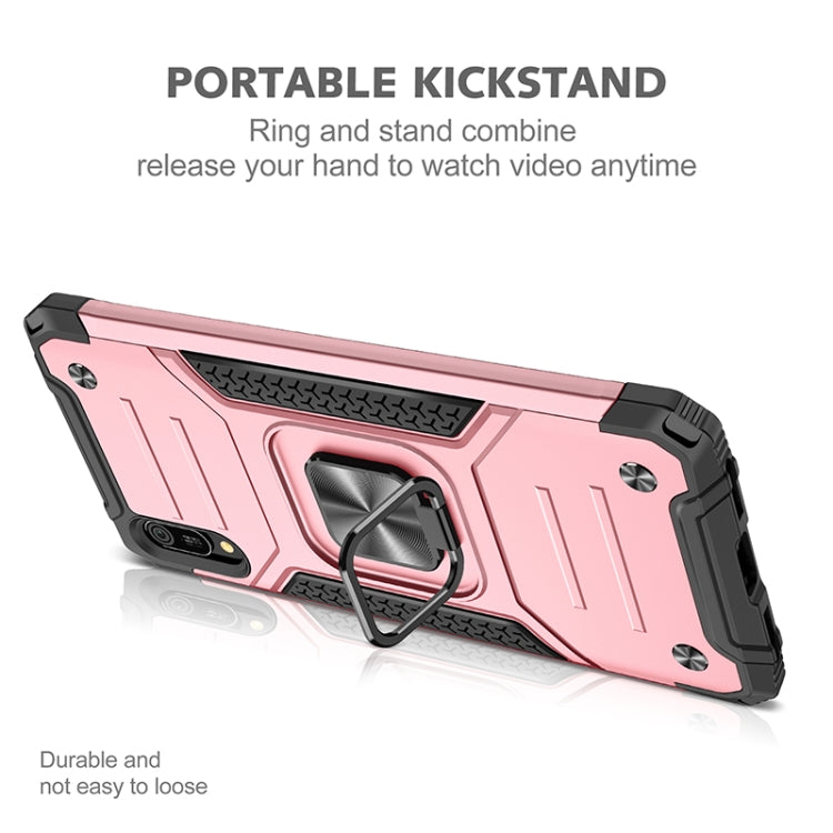 For Huawei Y6 Pro(2019) Magnetic Armor Shockproof TPU + PC Case with Metal Ring Holder