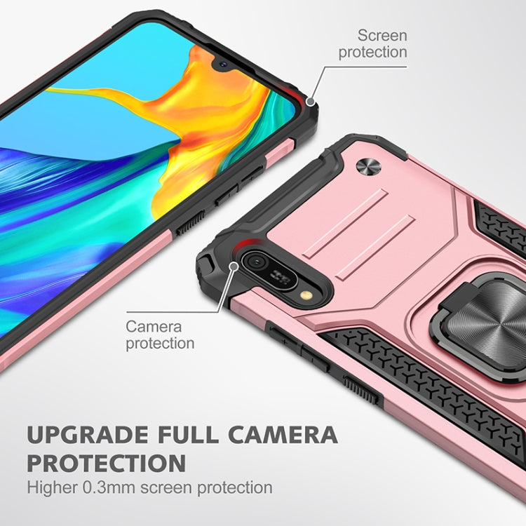 For Huawei Y6 Pro(2019) Magnetic Armor Shockproof TPU + PC Case with Metal Ring Holder
