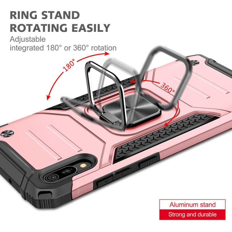 For Huawei Y6 Pro(2019) Magnetic Armor Shockproof TPU + PC Case with Metal Ring Holder