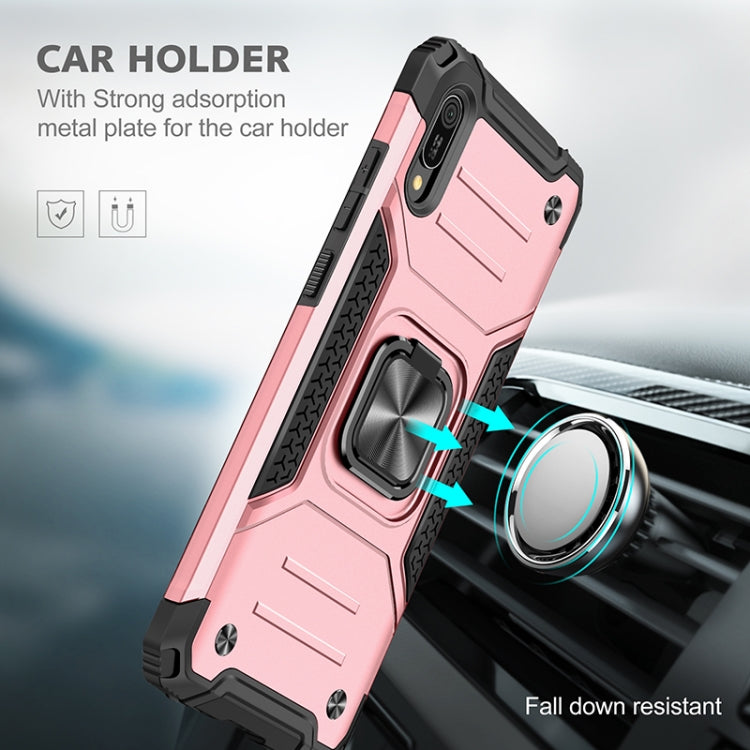 For Huawei Y6 Pro(2019) Magnetic Armor Shockproof TPU + PC Case with Metal Ring Holder