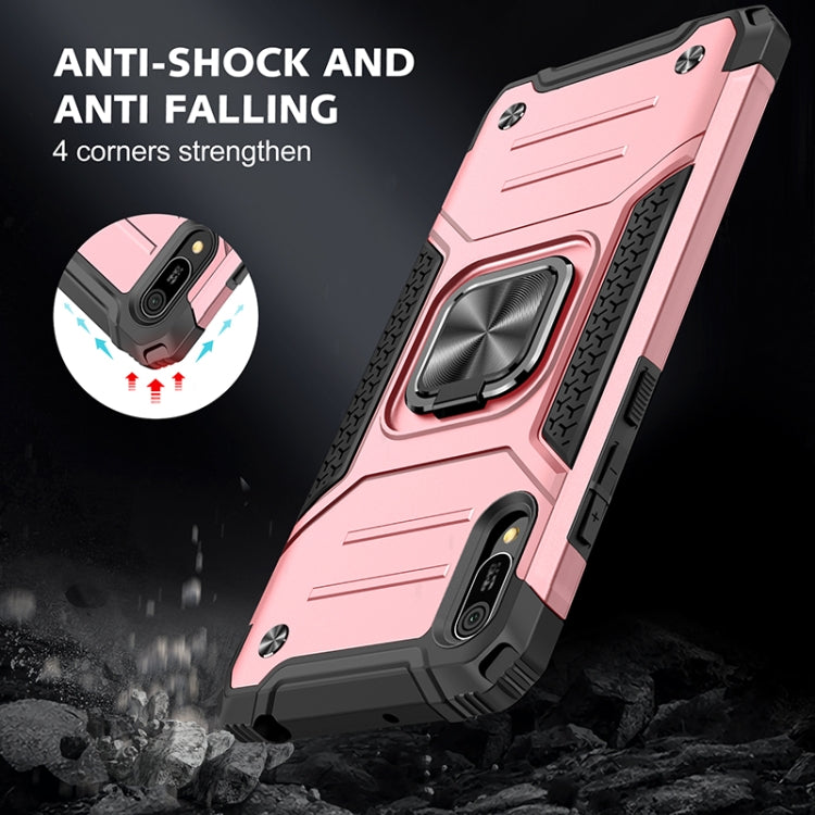 For Huawei Y6 Pro(2019) Magnetic Armor Shockproof TPU + PC Case with Metal Ring Holder