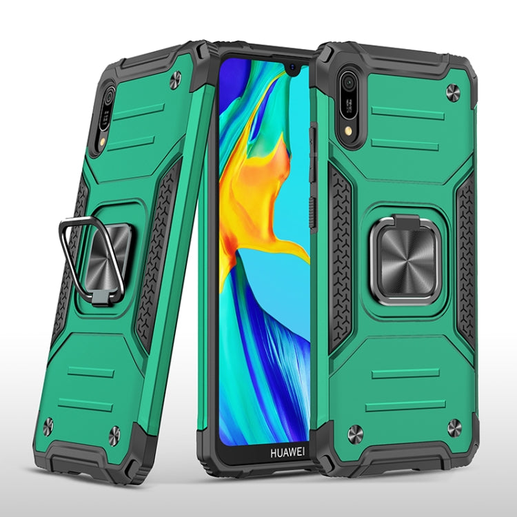 For Huawei Y6 Pro(2019) Magnetic Armor Shockproof TPU + PC Case with Metal Ring Holder