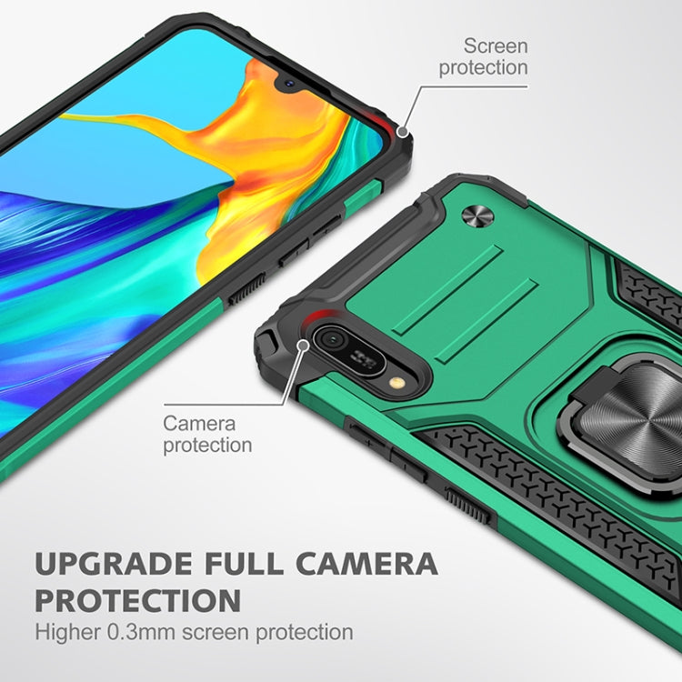 For Huawei Y6 Pro(2019) Magnetic Armor Shockproof TPU + PC Case with Metal Ring Holder