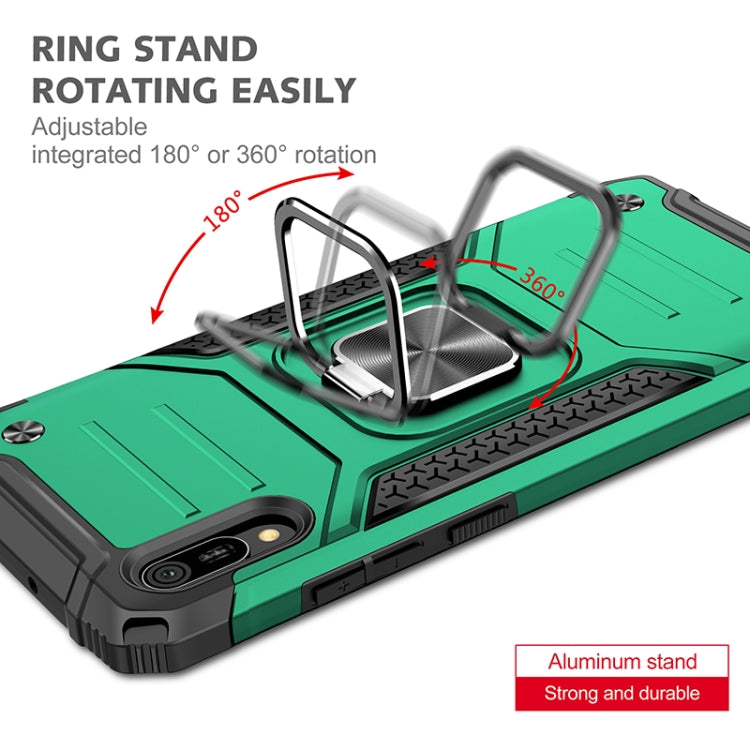 For Huawei Y6 Pro(2019) Magnetic Armor Shockproof TPU + PC Case with Metal Ring Holder