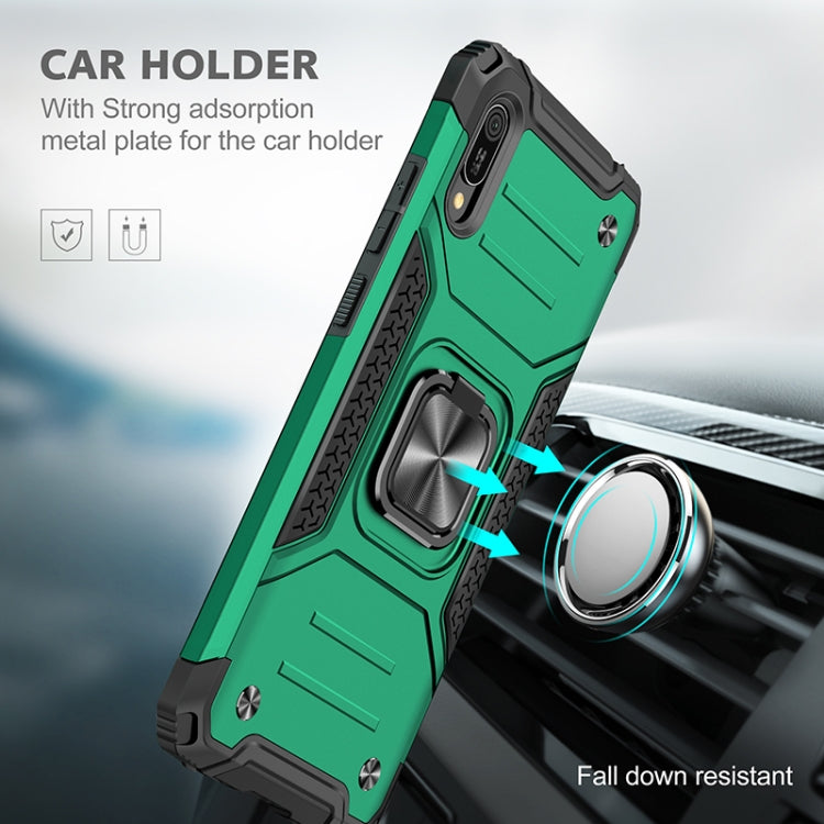 For Huawei Y6 Pro(2019) Magnetic Armor Shockproof TPU + PC Case with Metal Ring Holder