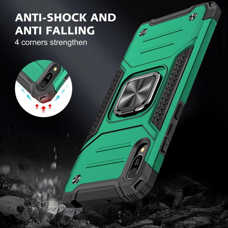 For Huawei Y6 Pro(2019) Magnetic Armor Shockproof TPU + PC Case with Metal Ring Holder