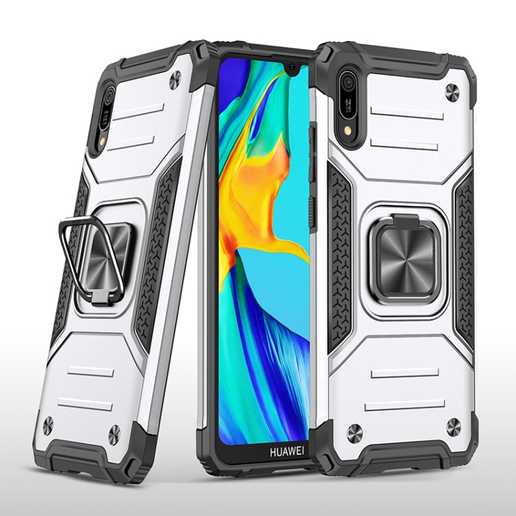 For Huawei Y6 Pro(2019) Magnetic Armor Shockproof TPU + PC Case with Metal Ring Holder