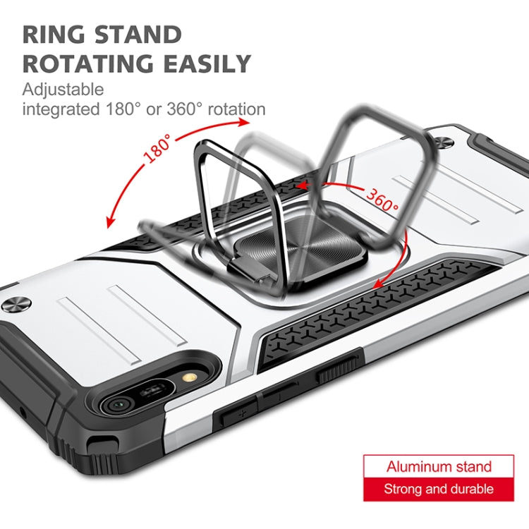 For Huawei Y6 Pro(2019) Magnetic Armor Shockproof TPU + PC Case with Metal Ring Holder