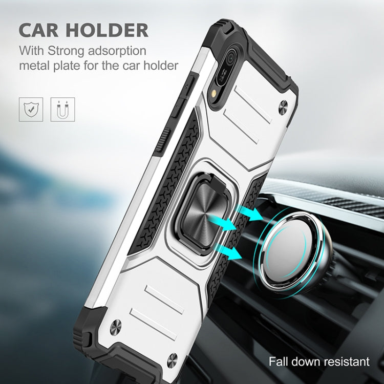 For Huawei Y6 Pro(2019) Magnetic Armor Shockproof TPU + PC Case with Metal Ring Holder