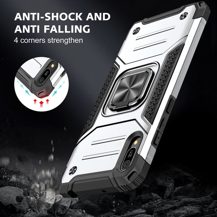 For Huawei Y6 Pro(2019) Magnetic Armor Shockproof TPU + PC Case with Metal Ring Holder