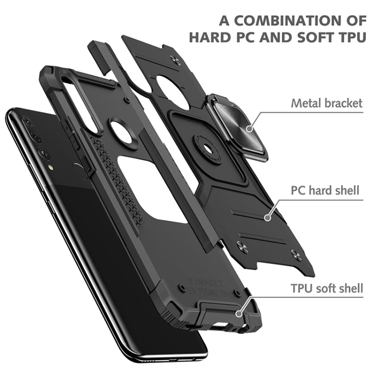 For Huawei Y9 Prime(2019) / P Smart Z Magnetic Armor Shockproof TPU + PC Case with Metal Ring Holder