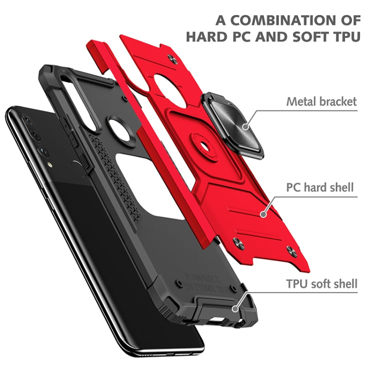 For Huawei Y9 Prime(2019) / P Smart Z Magnetic Armor Shockproof TPU + PC Case with Metal Ring Holder
