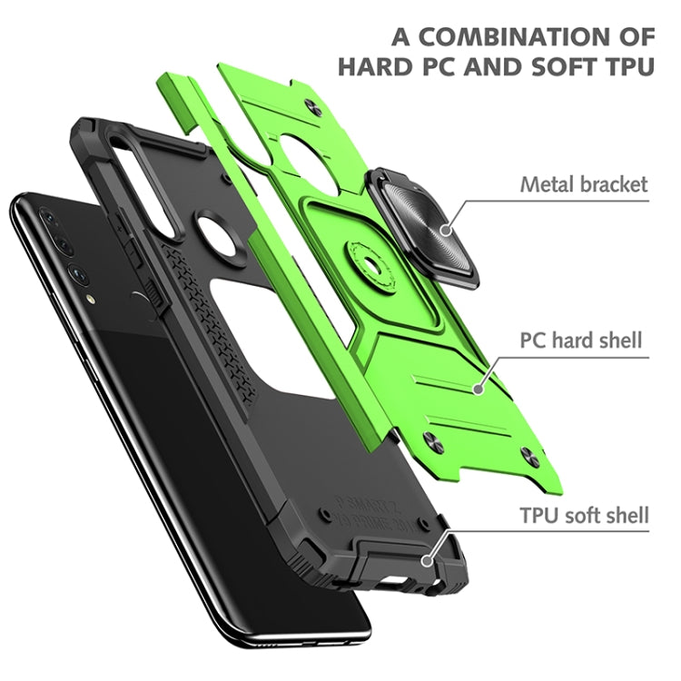 For Huawei Y9 Prime(2019) / P Smart Z Magnetic Armor Shockproof TPU + PC Case with Metal Ring Holder