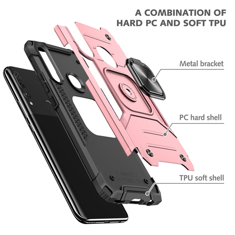 For Huawei Y9 Prime(2019) / P Smart Z Magnetic Armor Shockproof TPU + PC Case with Metal Ring Holder