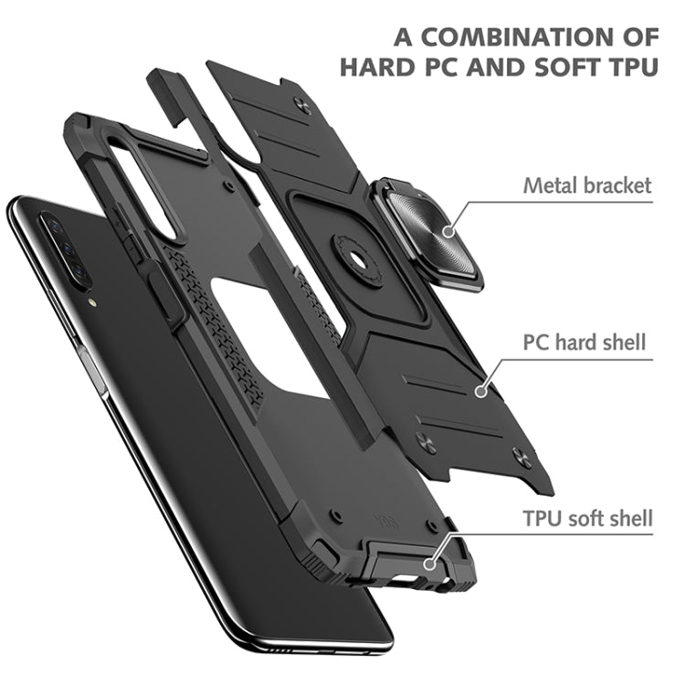 For Huawei Y9s Magnetic Armor Shockproof TPU + PC Case with Metal Ring Holder