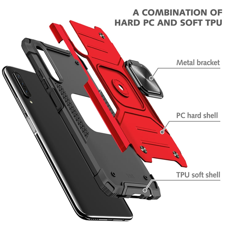 For Huawei Y9s Magnetic Armor Shockproof TPU + PC Case with Metal Ring Holder