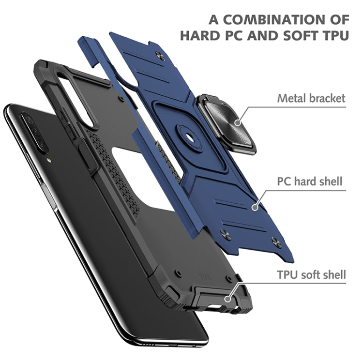 For Huawei Y9s Magnetic Armor Shockproof TPU + PC Case with Metal Ring Holder