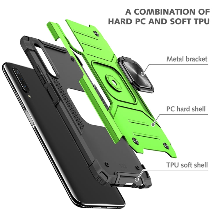 For Huawei Y9s Magnetic Armor Shockproof TPU + PC Case with Metal Ring Holder