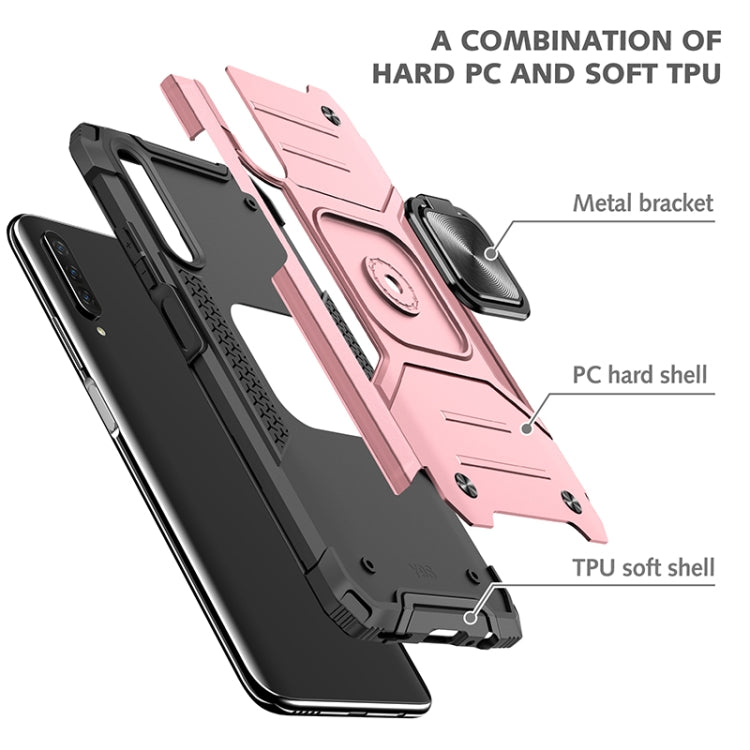 For Huawei Y9s Magnetic Armor Shockproof TPU + PC Case with Metal Ring Holder