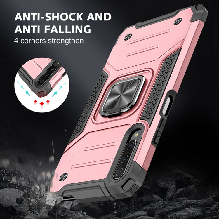 For Huawei Y9s Magnetic Armor Shockproof TPU + PC Case with Metal Ring Holder