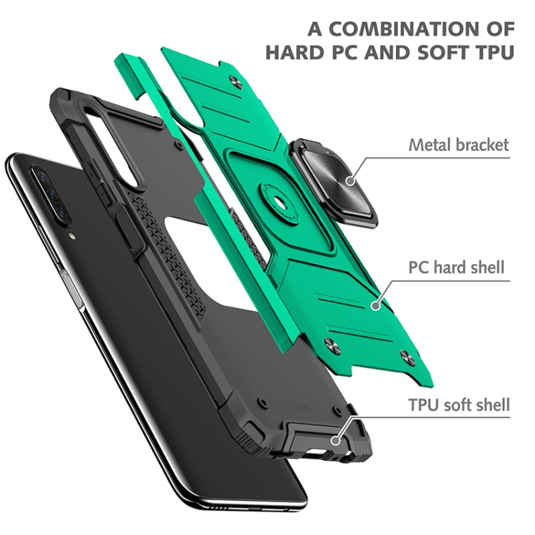 For Huawei Y9s Magnetic Armor Shockproof TPU + PC Case with Metal Ring Holder