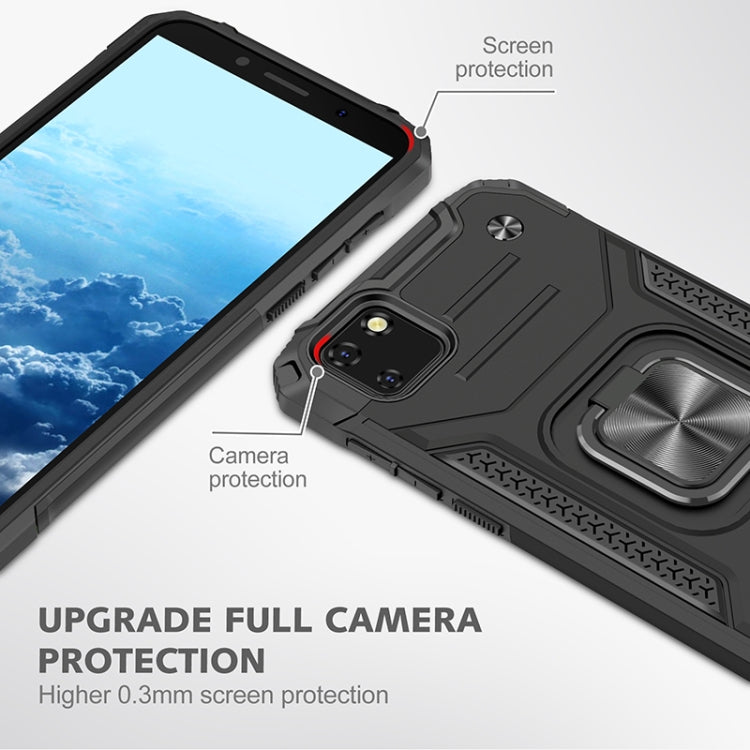 For Huawei Y5p(2020) Magnetic Armor Shockproof TPU + PC Case with Metal Ring Holder