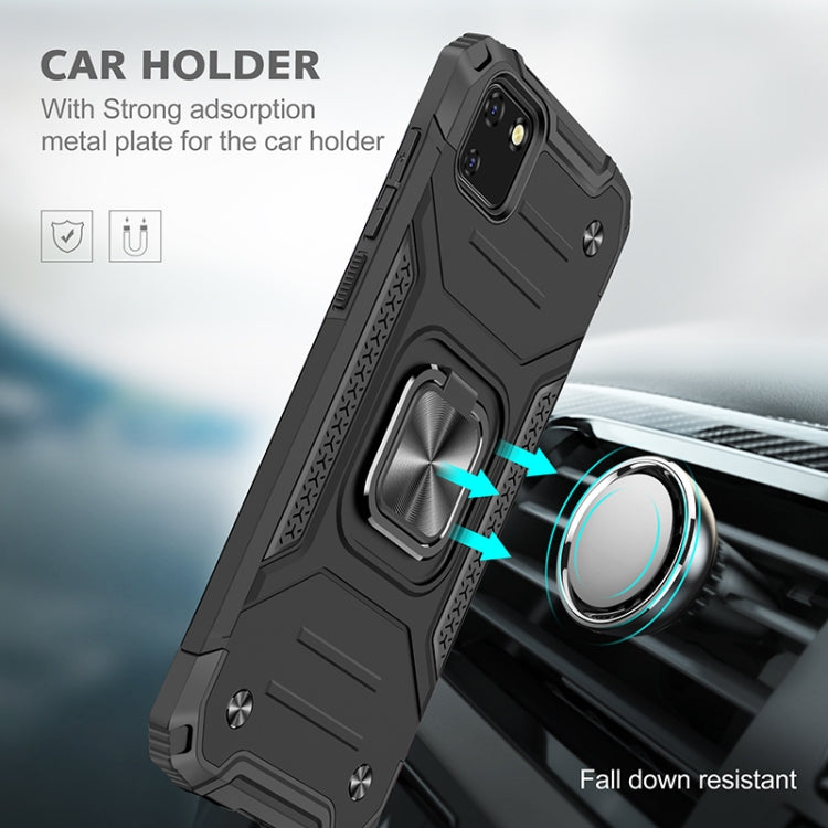 For Huawei Y5p(2020) Magnetic Armor Shockproof TPU + PC Case with Metal Ring Holder