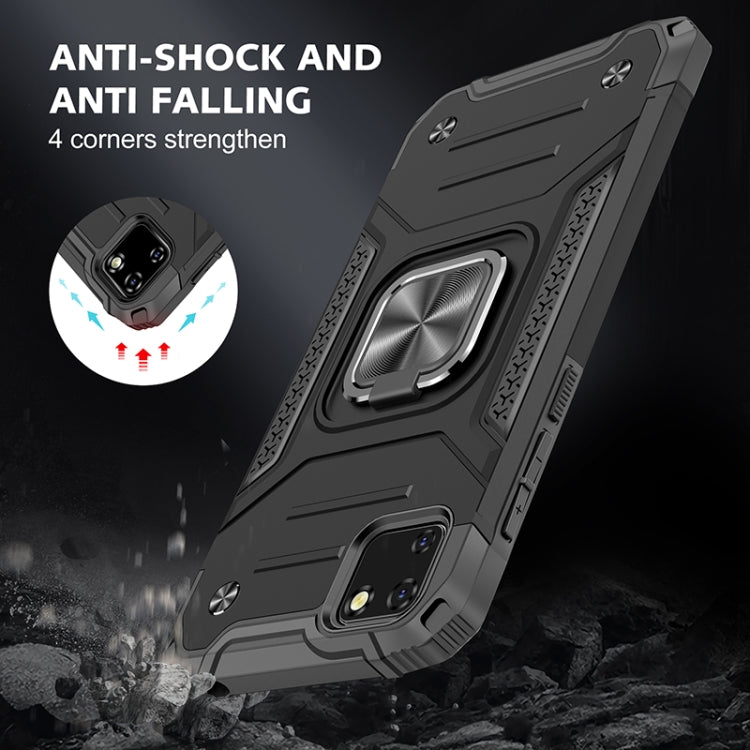 For Huawei Y5p(2020) Magnetic Armor Shockproof TPU + PC Case with Metal Ring Holder