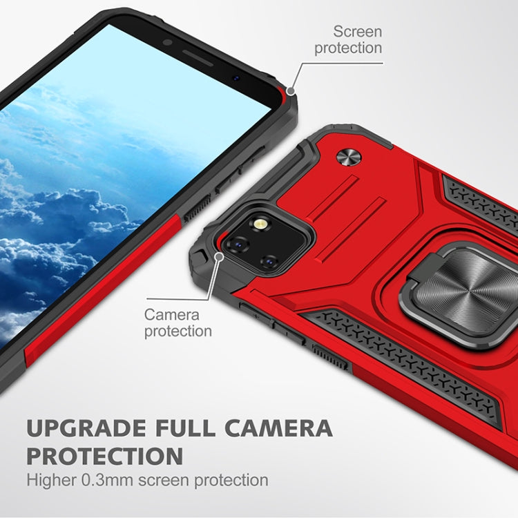 For Huawei Y5p(2020) Magnetic Armor Shockproof TPU + PC Case with Metal Ring Holder