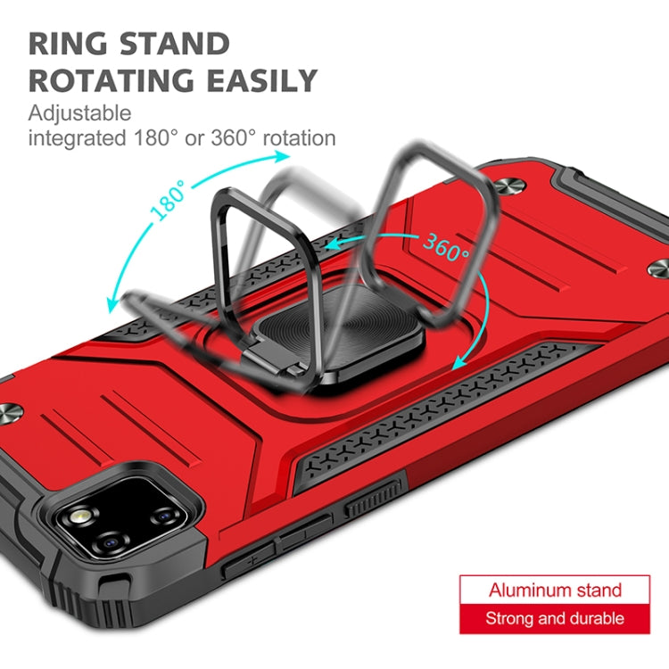 For Huawei Y5p(2020) Magnetic Armor Shockproof TPU + PC Case with Metal Ring Holder