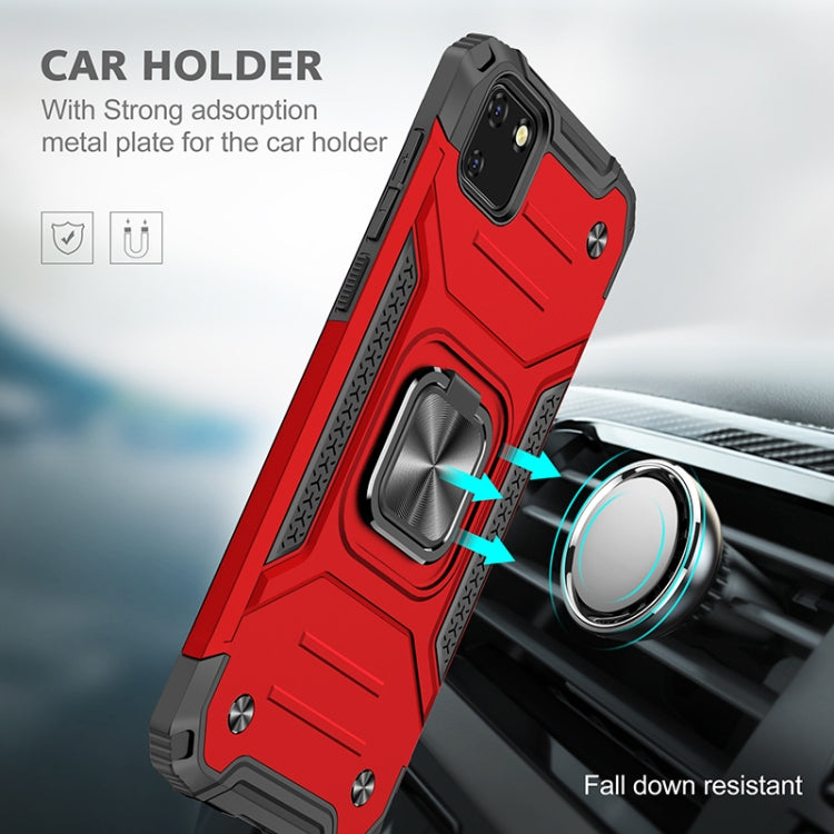 For Huawei Y5p(2020) Magnetic Armor Shockproof TPU + PC Case with Metal Ring Holder
