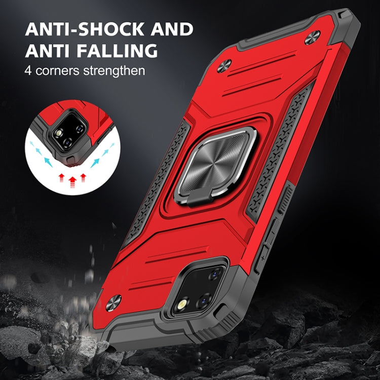 For Huawei Y5p(2020) Magnetic Armor Shockproof TPU + PC Case with Metal Ring Holder