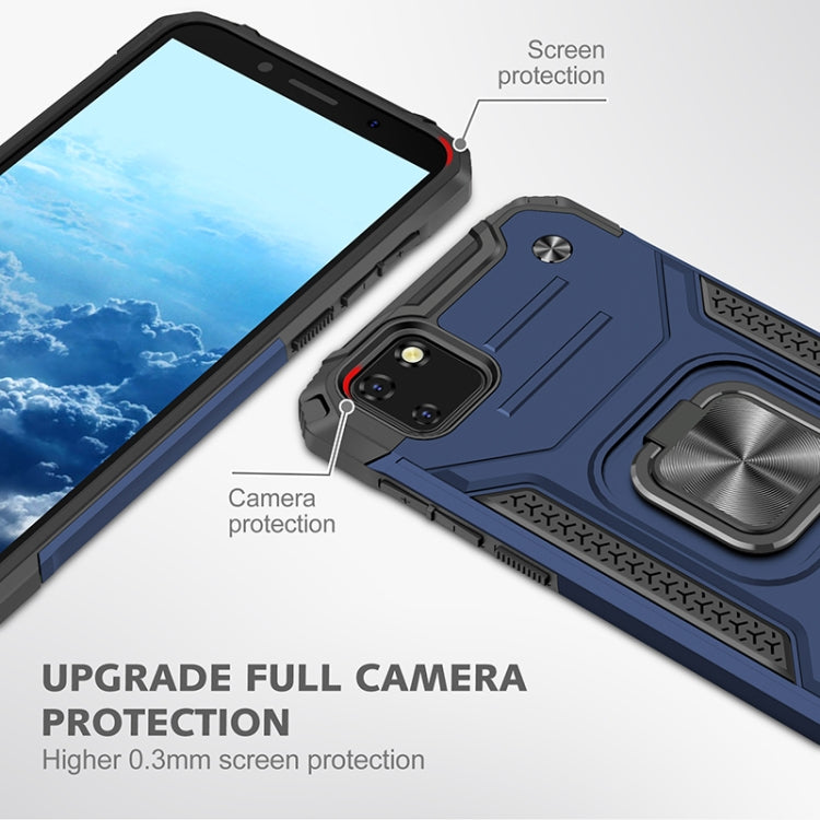 For Huawei Y5p(2020) Magnetic Armor Shockproof TPU + PC Case with Metal Ring Holder