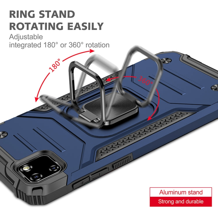 For Huawei Y5p(2020) Magnetic Armor Shockproof TPU + PC Case with Metal Ring Holder