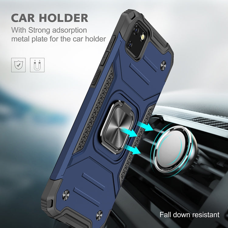 For Huawei Y5p(2020) Magnetic Armor Shockproof TPU + PC Case with Metal Ring Holder