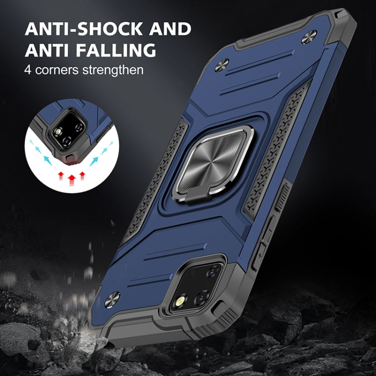 For Huawei Y5p(2020) Magnetic Armor Shockproof TPU + PC Case with Metal Ring Holder