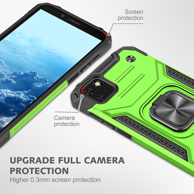 For Huawei Y5p(2020) Magnetic Armor Shockproof TPU + PC Case with Metal Ring Holder