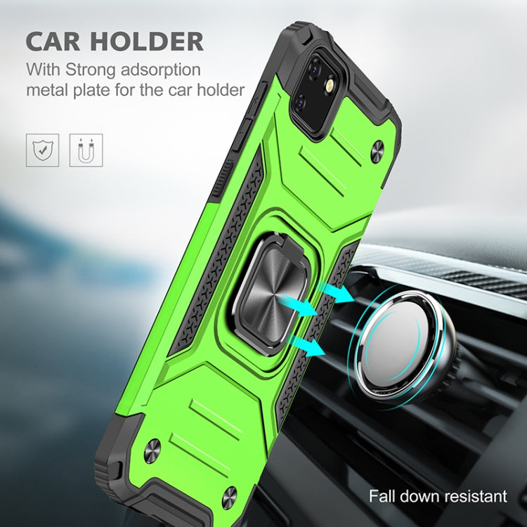 For Huawei Y5p(2020) Magnetic Armor Shockproof TPU + PC Case with Metal Ring Holder