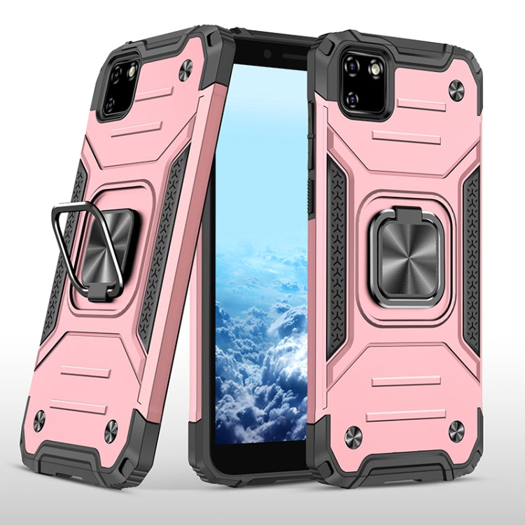 For Huawei Y5p(2020) Magnetic Armor Shockproof TPU + PC Case with Metal Ring Holder